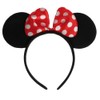 Mouse Ears Headband Ladies Red Dot Bow - Costume Carnival