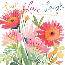 Graphique 2026 Live Love Laugh Mini Wall Calendar | 7” x 7” | Thick Paper | Home & Office Organizer | Large Monthly Grid | 3 Languages & Marked Holidays | 4 Month Preview Page for 2027