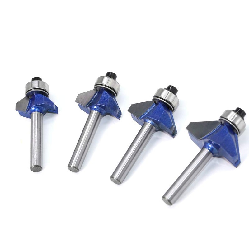 Bestgle 4pcs 1/4 Inch Shank Chamfer Router Bits with 45
