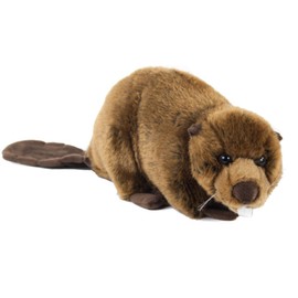 Soft Toy Flannelette 25 cm (40 cm with Tail) Lying Brown Rodent Plush Flannelette Rodent Plush Toy Uni Toys
