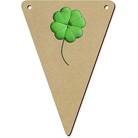 5 x 140mm 'Four Leaf Clover' Wooden Bunting Flags (BN00067355)