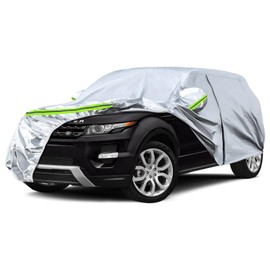 Waterproof Car Covers Replace for 2011-2025 Range Rover Evoque, 6 Layers Silver All Weather Car Cover with Zipper Door & Windproof Bands for Snow Rain Dust Hail Protection