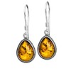 Sterling Silver Amber Classic Teardrop Earrings
