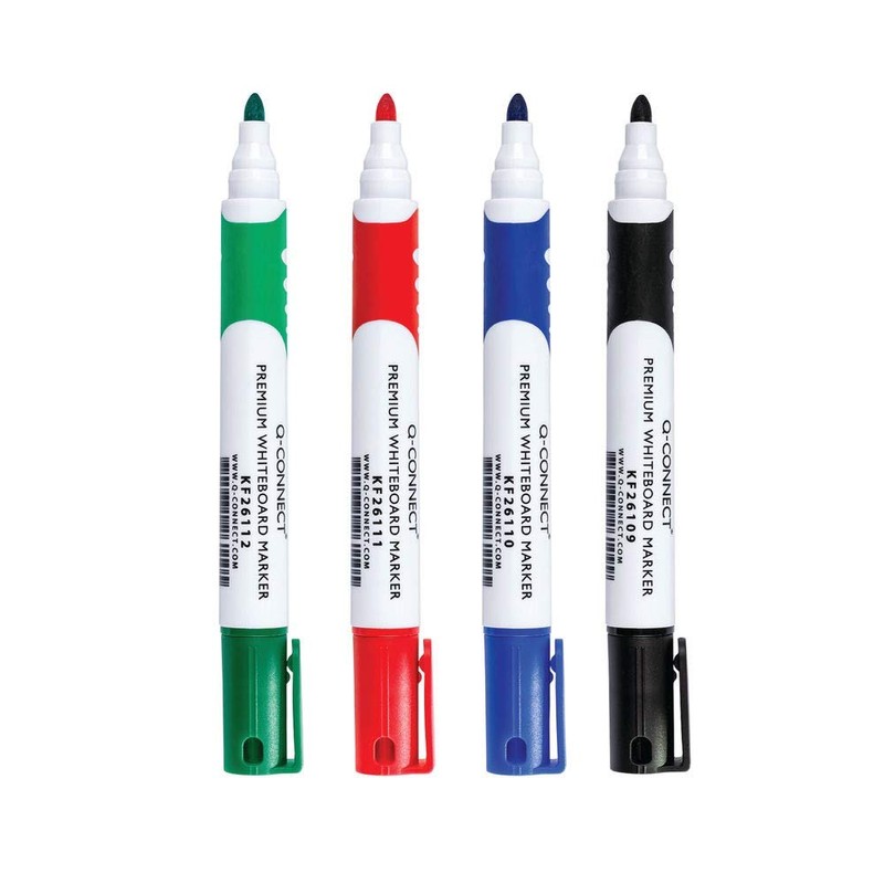 Q-Connect Premium Whiteboard Marker Bullet Tip Assorted (Pack of 4)