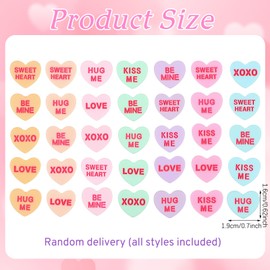 WinnerWhy 200 Pcs Conversation Hearts Vase Filler Resin for Valentine's Day Candle Filler Candle Holder Floating Candles Candy Heart Centerpiece for Valentine Wedding Decor Macaron Color