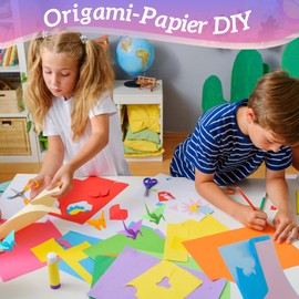 NICKLIN Origami Paper, 220 Sheets of Colourful Paper A4.70 g/m² Paper Folding Paper in 20 Colours Craft Paper Origami Painting Paper Children Double-Sided Colourful Paper Set for DIY Origami and Craft