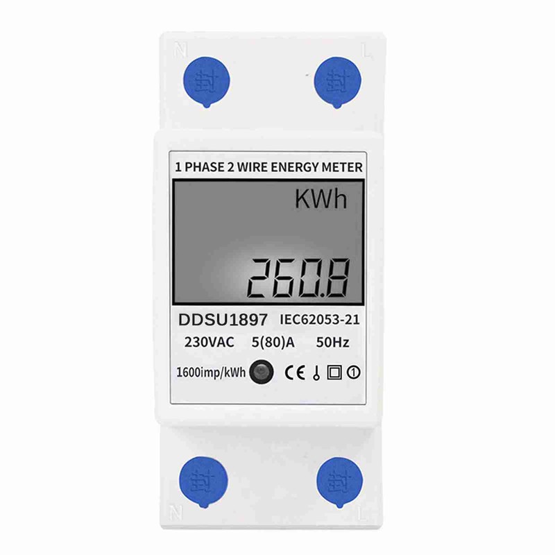 Digital Electric Energy Meter Single Phase DIN Rail Electricity Meter