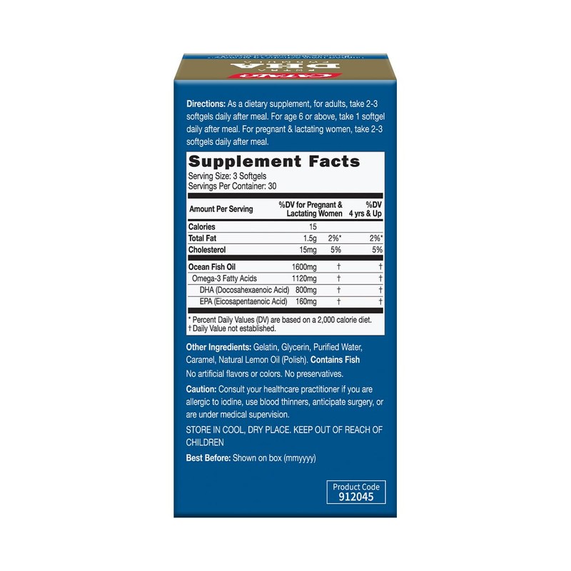 CATALO Extra DHA Formula, 800mg DHA per Serving, Ocean Fish