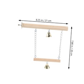 WOONEKY Parrot Swing Bells Bird Cage Bird Play Stand Parakeet Budgie Cage Gazebo Feeder Parakeet Swing Stand Hammock Seagull Budgie Hammock Hanging Playground Birdcage Wooden