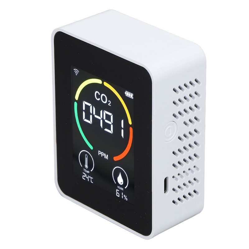 CO2 Detector Portable Battery Operated Temperature Humidity Meter Air Quality