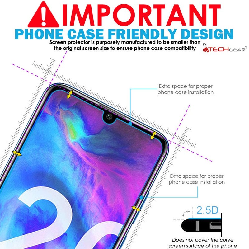 TECHGEAR [2 Pack GLASS Edition Screen Protectors for Honor 20e