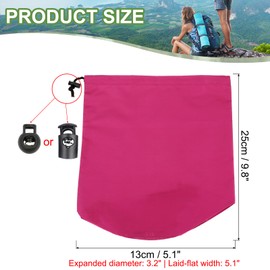 PATIKIL Stuff Sack, 5 x 10 Inch Waterproof Bag Rose Red