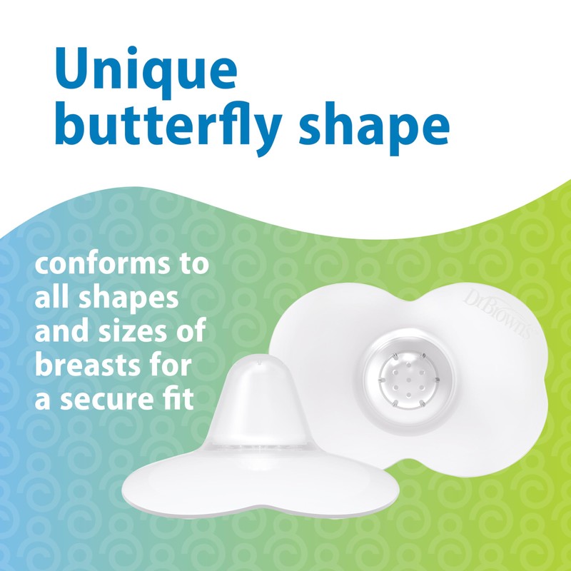 Dr. Brown's Butterfly Breastfeeding Nipple Shields for Protecting Sore, Flat