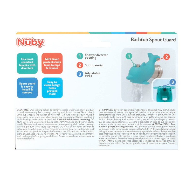 Nuby Bathtub Safety Spout Guard - Compatible with Most Standard