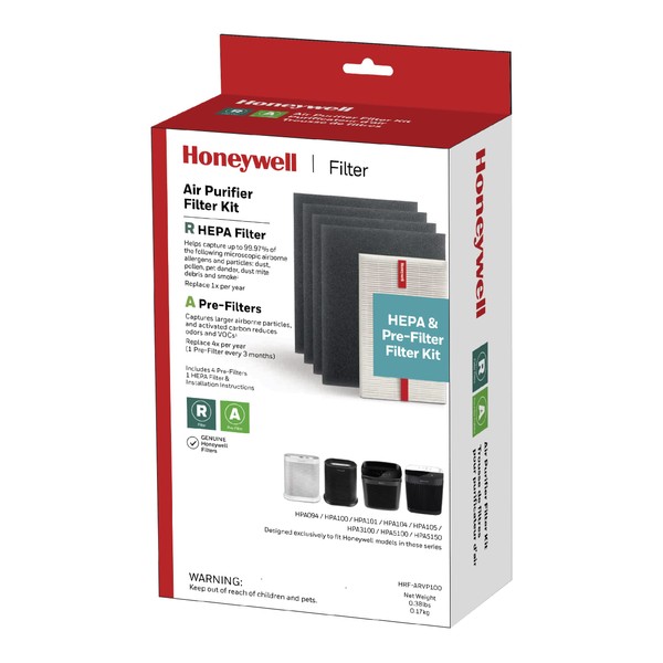Genuine Honeywell HRF-ARVP100 1-Year Value Filter Kit for Medium Room HPA100 Series HEPA Console Air Purifiers