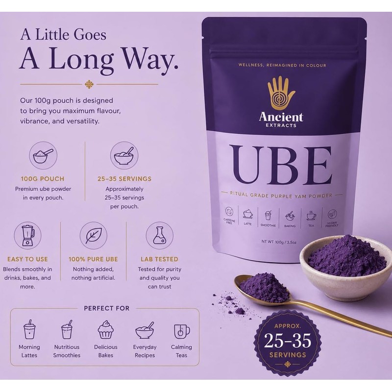 Ritual-Grade Ube Powder | Non-Clump Ube Extract for Drinks and