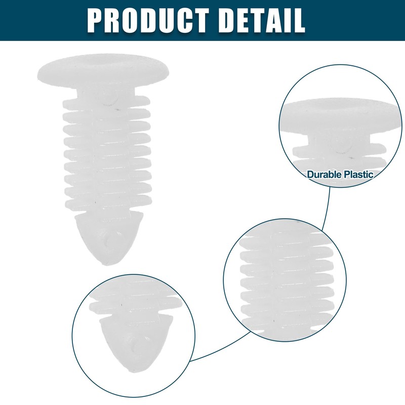 ACROPIX Universal 8mm Push Bumper Fastener Rivet Clips White -