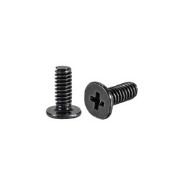 uxcell M2x6mm Phillips Screw Fastener Black 3.8mm Dia Screw Head for Laptop PC TV Fan Switch 200pcs