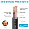 6/3 NM-B Wire with Ground,25ft 6 Gauge 3 Conductor Nonmetallic