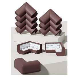 Fozobaiy Baby Corner Protectors,Baby Proofing Foam Edge Guard,Table Protectors For Kids,Suitable For Coffee Table Desk Furniture Fireplace Sharp Corners,10 Corner pads (Coffee brown)