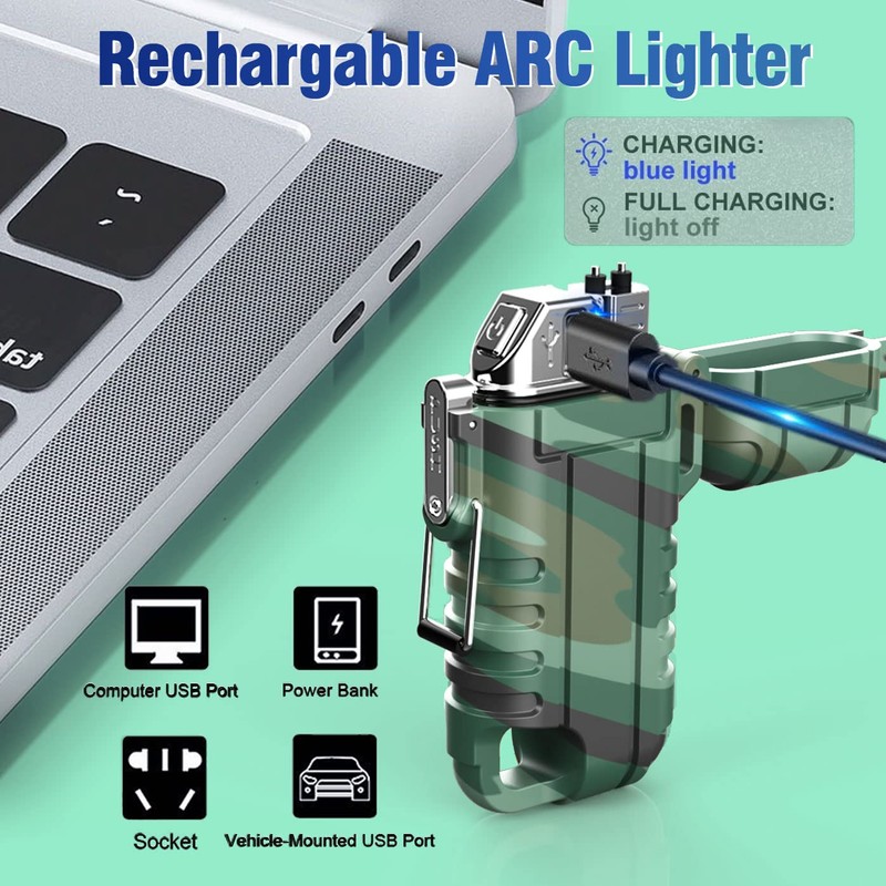 Waterproof Electric Lighter with 360°Flexible Long Neck, Outdoor Windproof Arc