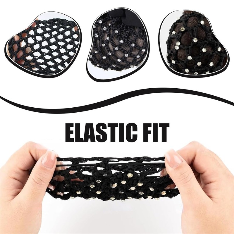 WeddHuis Pack of 5 Bun Hairstyle Aid, Fabric Knot Net,