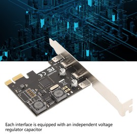 Dpofirs PCI E to Type C Expansion Card, 2 Port Type C Expansion Card for XP 7 8 8.1 10 Linux, 5Gbps Fast Speed USB Card for Desktop PC