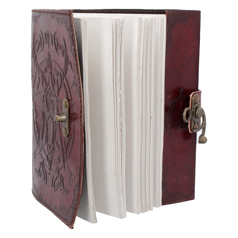 Nemesis Now Baphomet Leather Journal 15x21cm, Leather Cover, Red, 156