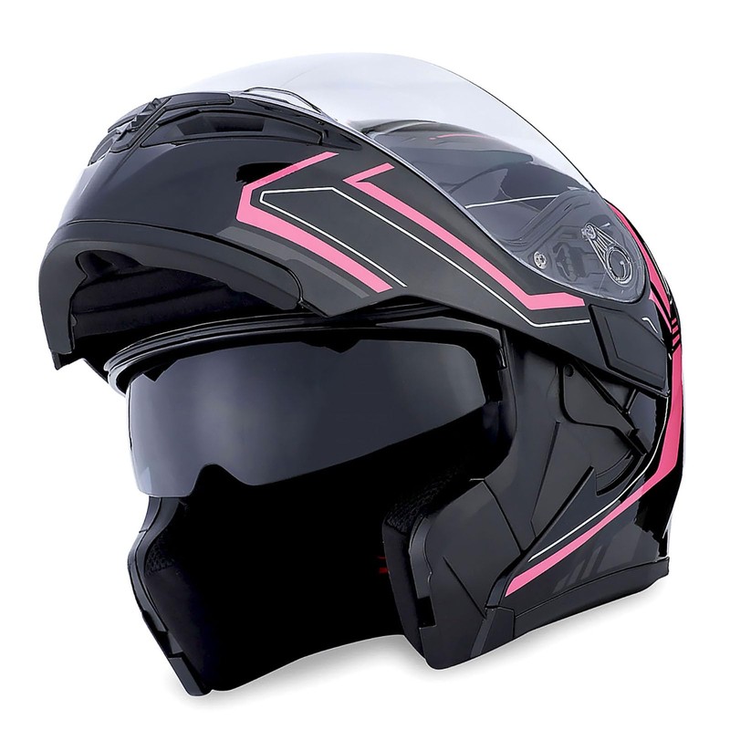 1Storm Motorcycle Modular Full Face Helmet Flip up Dual Visor
