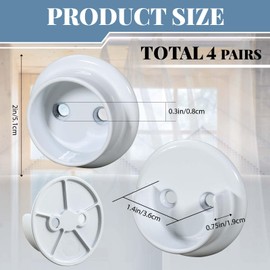 Yaocom 2 Pairs Matte White Metal Closet Rod Bracket Set Heavy Duty Closet Pole Socket Accept 1-3/8 Diameter with Screw on Attachment for Wardrobes Shelf