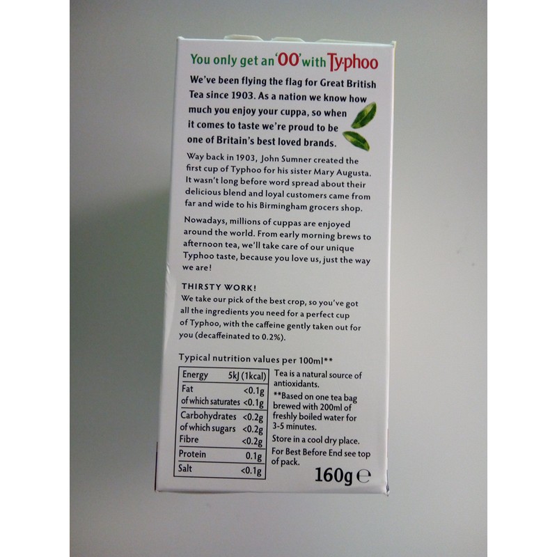 Typhoo One Cup Decaf Tea 80 Bags (3 Pack)