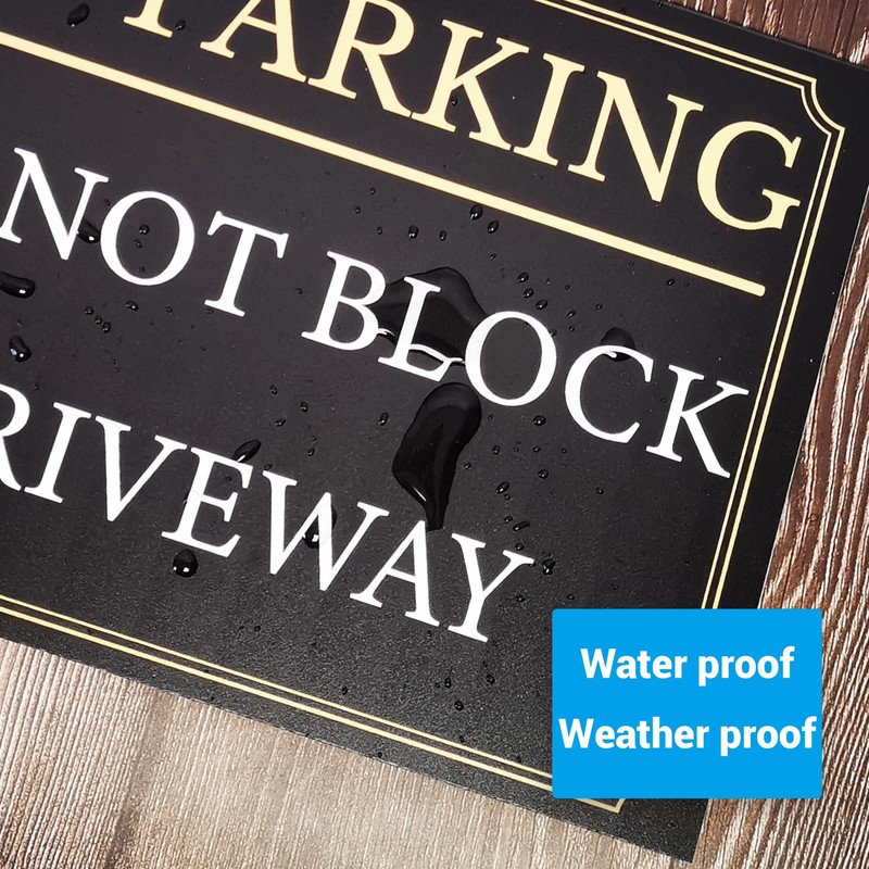 Black And Gold ‘NO PARKING’ and 'Do Not Block Driveway'