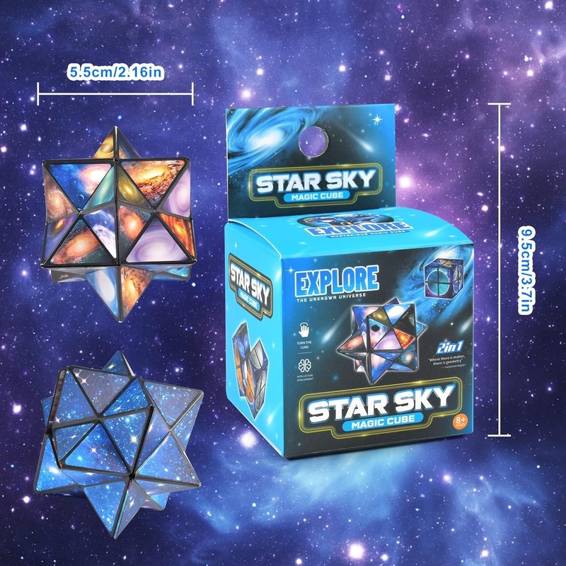Forhome 2 in 1 Star Clear Sky Magic Cube Infinity