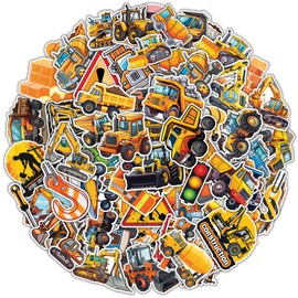 100 Pcs Construction Stickers for Kids, Heavy Equipment Waterproof Decals for Water Bottles Laptop Luggage Computer Scrapbooking Teens Adults Girls Kids Funny Party Birthday Decorations
