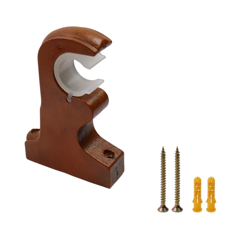 Nicerity 2Pcs Wooden Curtain Rod Brackets Drapery Rod, Support Bracket