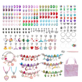 SHJOEE 288 Pieces Charm Bracelet Making Kit Children's Bracelet Set DIY Crafts for Girls Women Jewellery Making Set 5-13 Years Gifts for Birthday Easter Christmas