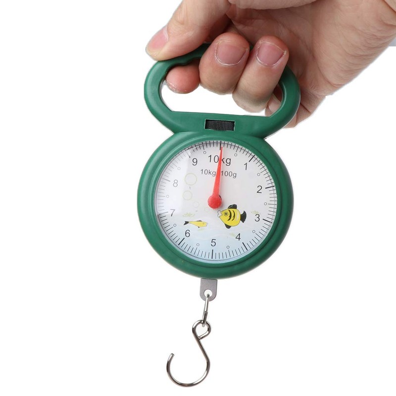 HYROOY Portable Fish Scale 10kg Hook Hanging Scales Portable Spring