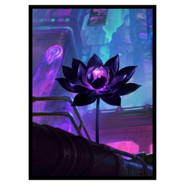 Realm Guard - 100ct Textured Matte TCG/MTG Card Art Sleeves (Cyberpunk Black Lotus)