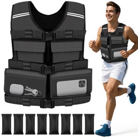 Adjustable Weighted Vest for Men Woman With Shoulder Pads and Pocket 2lbs-30lbs, Weight Vest For Walking, Rucking, Cross Training, Running, Muscle Building - Breathable, Comfortable, Washable
