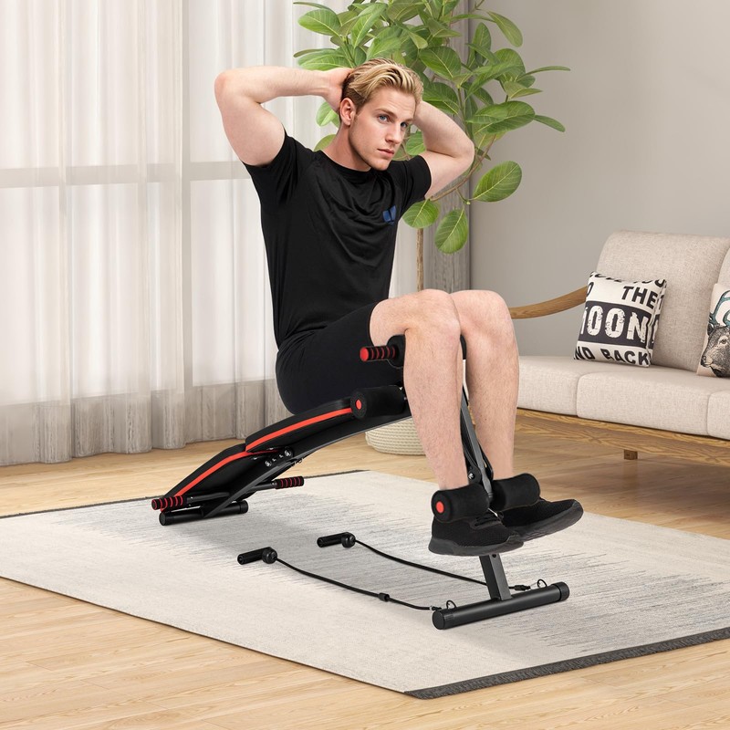 KOTEK Sit Up Bench, Foldable & Adjustable Ab Workout Equipment