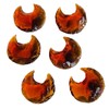 5 Pcs Red Carnelian Crescent Moon, Red Carnelian Carved Moon