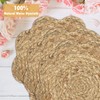 fanquare Handmade Round Woven Placemats, Natural Water Hyacinth Weave Place
