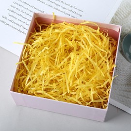 Wgudzpj Easter Crinkle Cut Paper Shred Filler, Shredded Paper for Gift Baskets, Crinkle Paper for Gift Wrapping (Yellow)