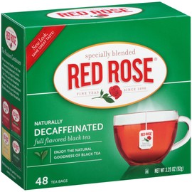 Red RoseTea Bags Naturally Decaffeinated Premium Blended, 48 ct