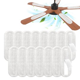 2026 Upgrade 15pcs Ceiling Fan Filters for Blades Easy-Stick Strong Fixity Activated Coconut Carbon Fan Filter for Ceiling Fan, Universal Fan Blade Air Fresh Purifier Cat Litter Box Filter, White