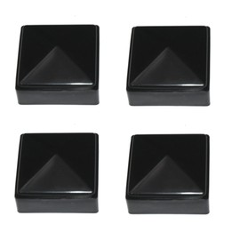 JSP MANUFACTURING New Plastic Black 2x2 Fence Post Caps for Metal, Plastic,Vinyl or Wood 2 x 2 Posts (2" X 2" Inside Dimension) (2 1/4" X 2 1/4" Outside Dimensions) (4 Pack)