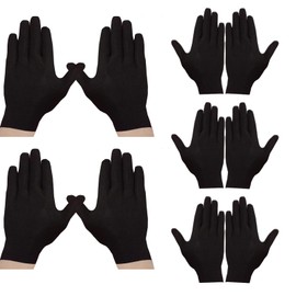 Cosymate 10Pcs Black Cotton Gloves Inspection Gloves Soft Moisturizing Gloves Safety Work Gloves, Thickened Cotton Made Skin Friendly Gloves for Jewelry Inspection, Archival Cleaning, Dry Hands