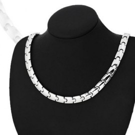 Gift Far Infrared Health Germanium Necklace Bracelet set silver