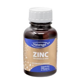 NATURAGEL Zinc | 200 Mini Capsulas Softgels de 400mg | Suplemento Mineral Natural para el Sistema Inmune