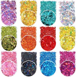 Altaroo 12 Colour Glitz 5 g, Glitter Crafts, Glitter Powder for Crafts, Glitter Tattoo Set for Glitter Face, Body Glitter, Nails, Eyes, Lips, Hair, Body